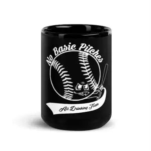 No Basic Pitches Black Glossy Mug